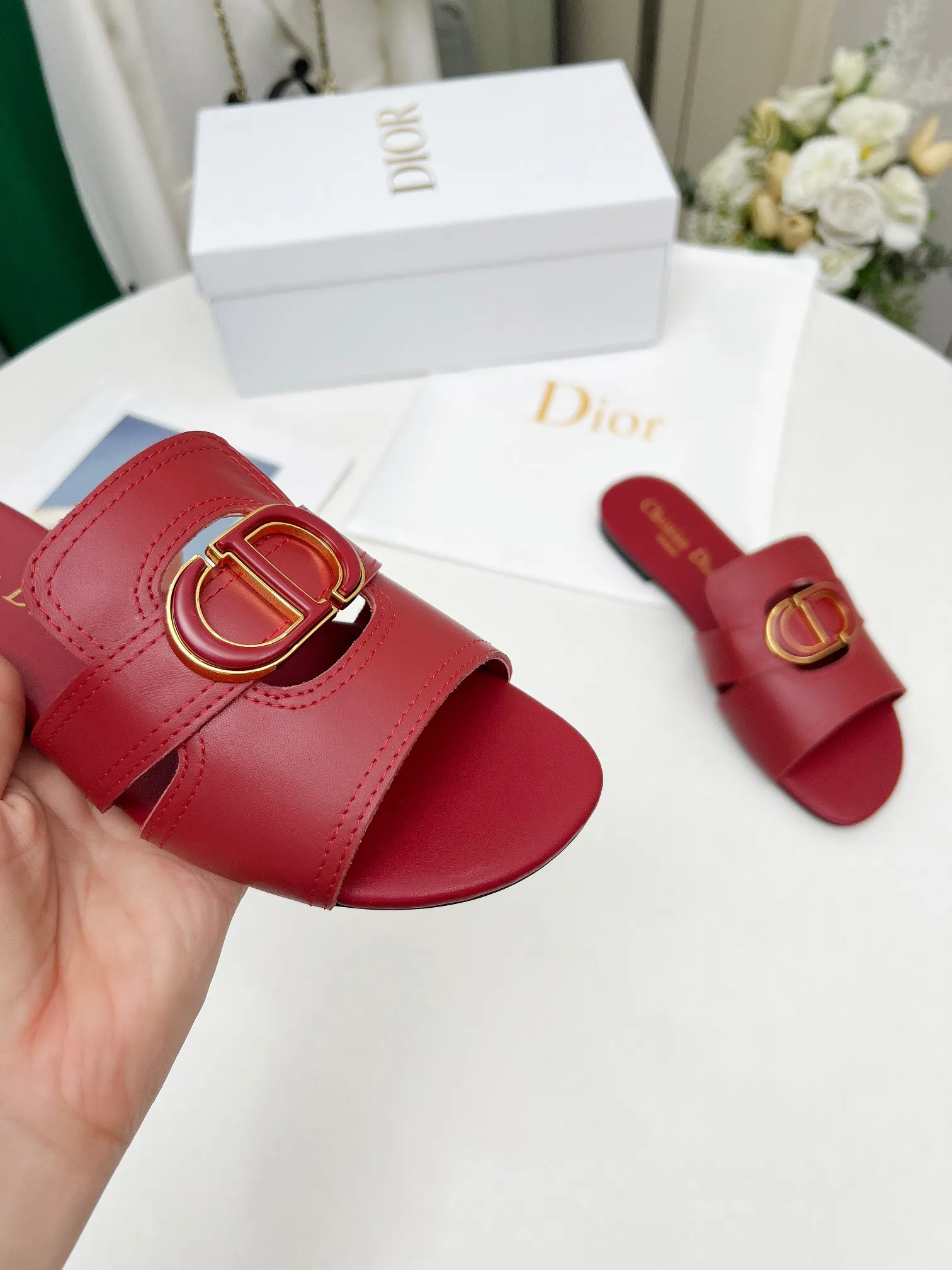 👟👟Ex-factory price 360👟👟 Genuine leather base +30 Dior spring and summer new model 6 colors optional code size 35-42